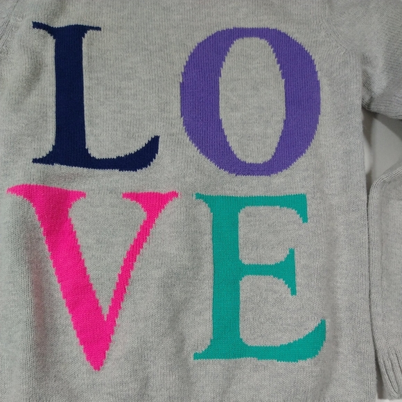 Girls Sweater Size 5 Gray Love Carters Long Sleeve - Picture 6 of 14